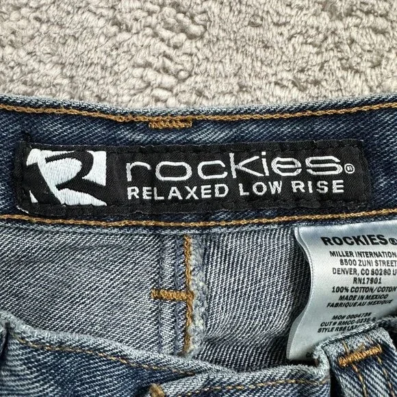 Rockies Women's Relaxed Low Rise Western Denim Jeans Size 4 L Tall Blue - Picture 11 of 13